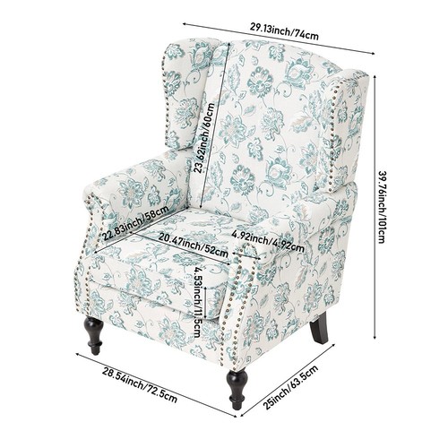 High back armchair - back,