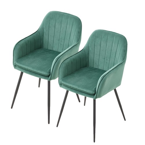 Velvet dining chairs set - velvet, 2