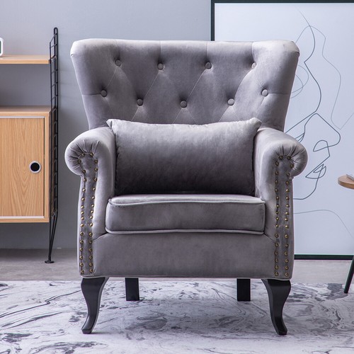 Velvet fireside wingback - fireside,