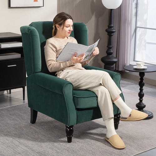 Green velvet armchair - green, retro
