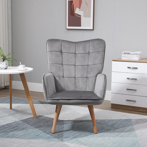Velvet wingback accent chair - velvet,