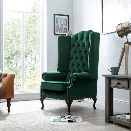 Grand lorton green velvet - velvet, flat