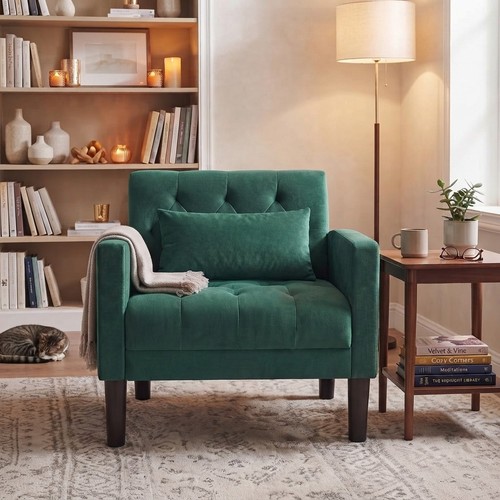 Soft velvet accent armchair - soft,