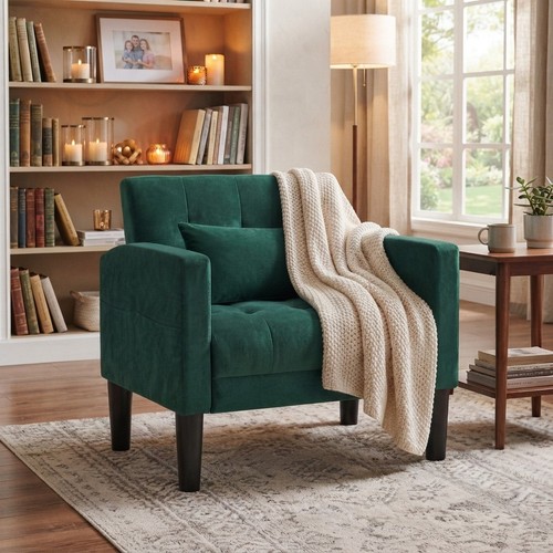 Elegant green velvet accent - green,