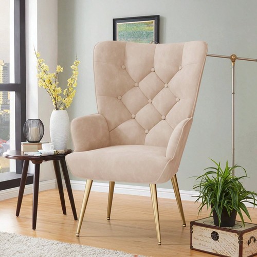 Velvet accent armchair - accent, with