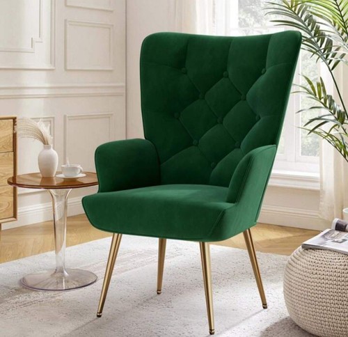Velvet accent armchair high - accent,