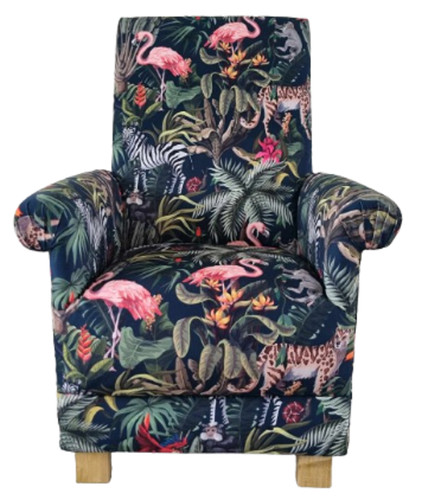 Adult velvet armchair jungle - adult,