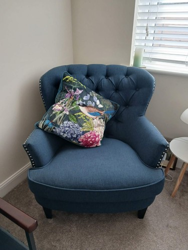 Blue tufted button - blue, accent